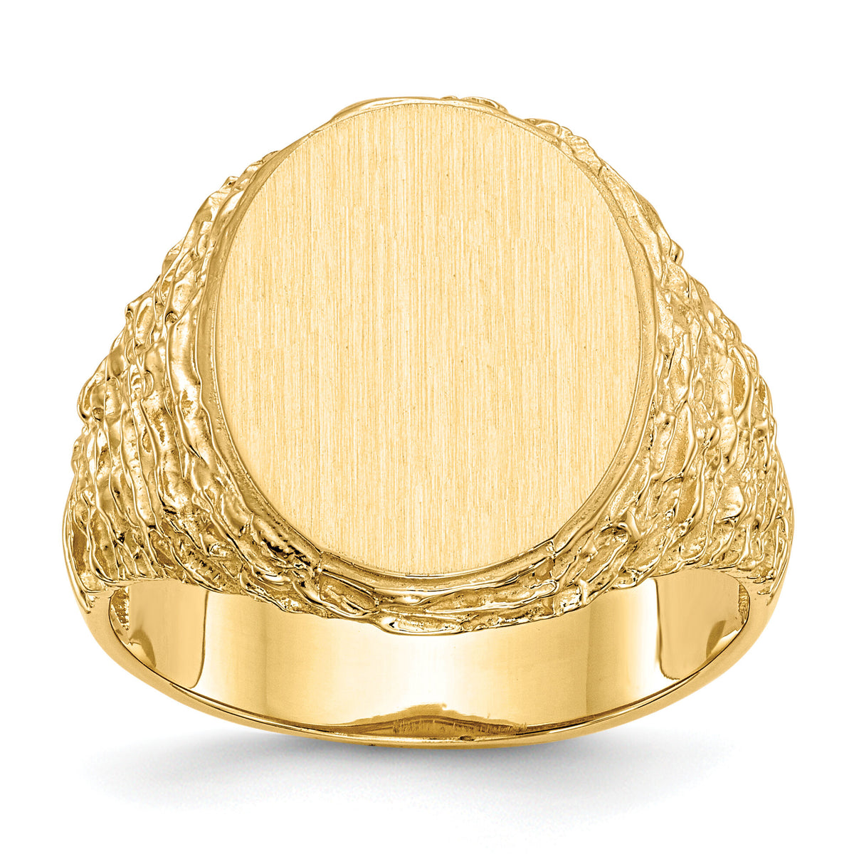 14k 14.0x17.0mm Open Back Mens Signet Ring-RS162