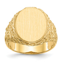 14k 14.0x17.0mm Open Back Mens Signet Ring-RS162