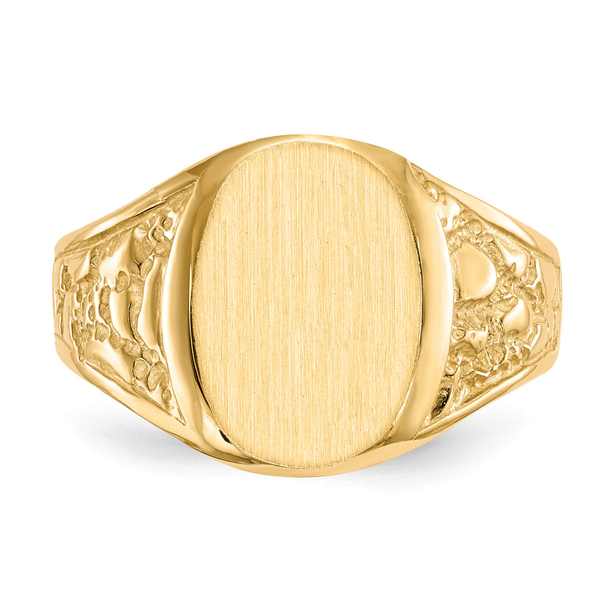14k 11.0x14.5mm Closed Back Mens Signet Ring-RS165