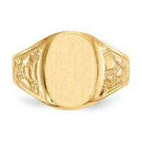 14k 11.0x14.5mm Closed Back Mens Signet Ring-RS165