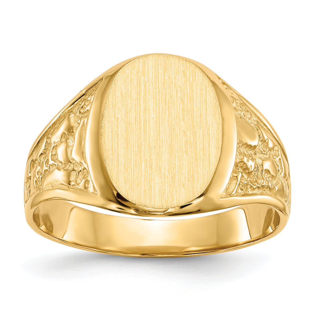 14k 11.0x14.5mm Closed Back Mens Signet Ring-RS165
