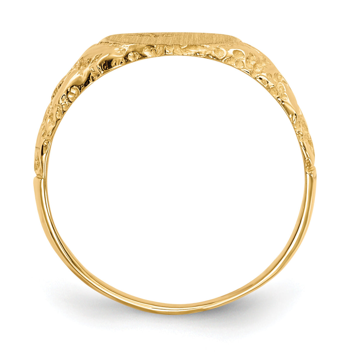 14k 9.0x11.0mm Closed Back Diamond Signet Ring Mounting-RS166