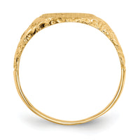 14k 9.0x11.0mm Closed Back Diamond Signet Ring Mounting-RS166