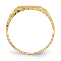 14k 9.0x11.0mm Closed Back AA Diamond Signet Ring-RS166AA