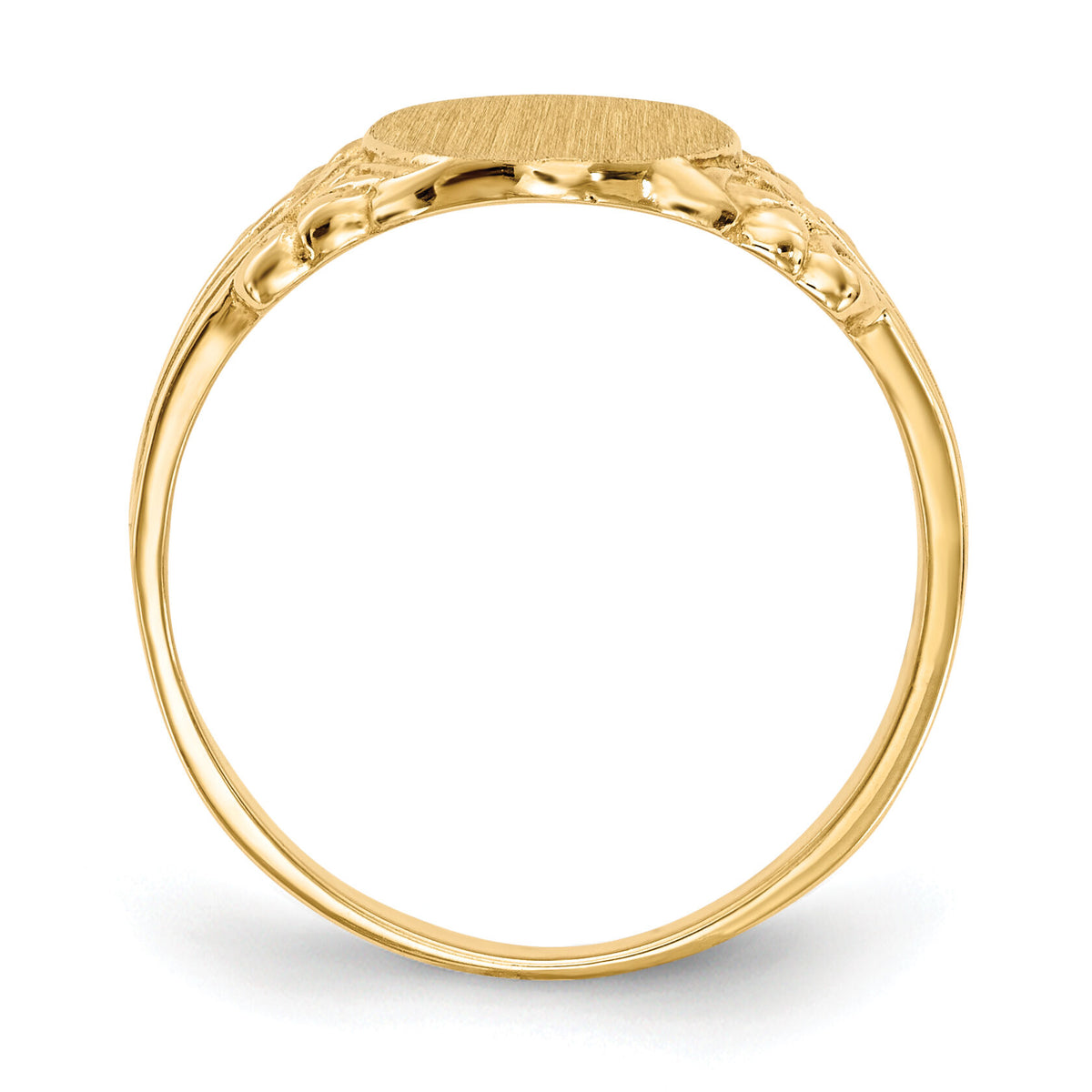 14k 8.0x10.0mm Closed Back Signet Ring-RS167