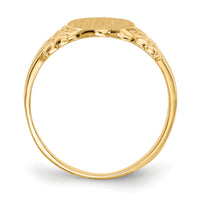 14k 8.0x10.0mm Closed Back Signet Ring-RS167