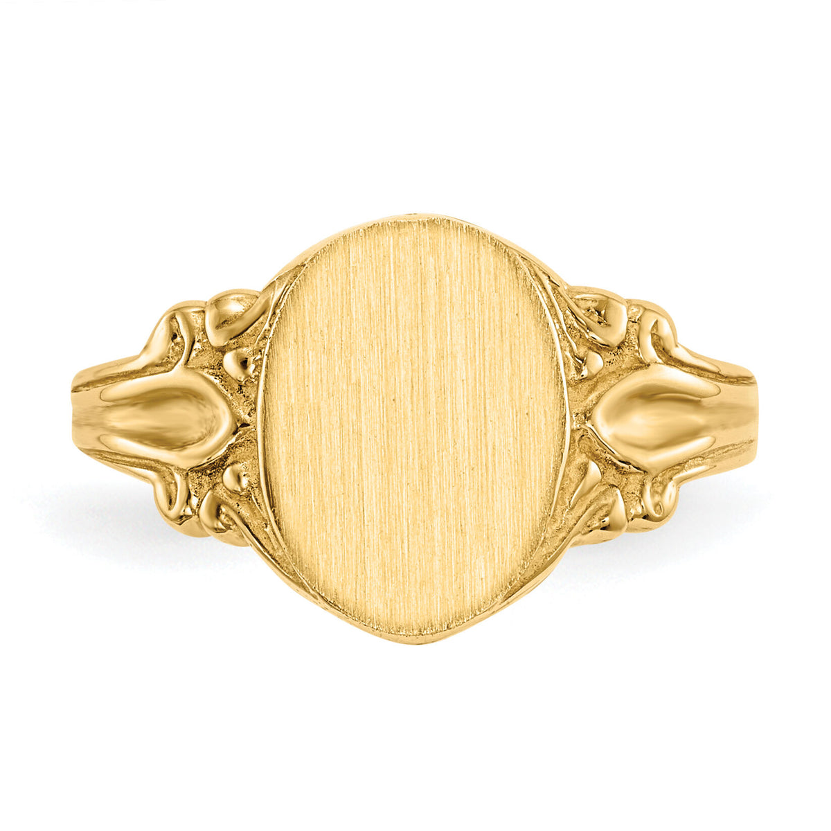 14k 8.0x10.0mm Closed Back Signet Ring-RS167