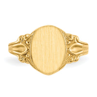 14k 8.0x10.0mm Closed Back Signet Ring-RS167
