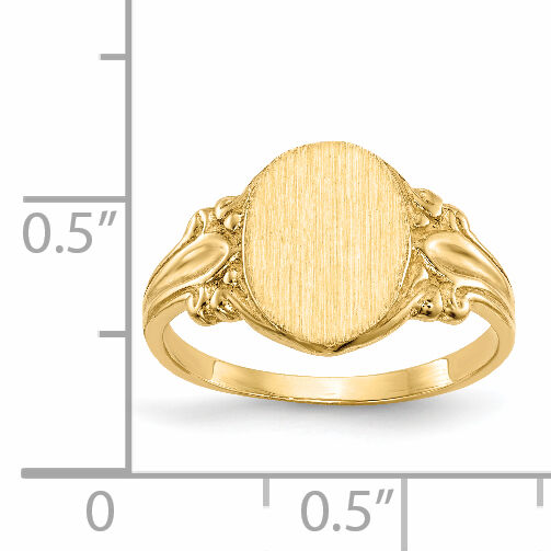 14k 8.0x10.0mm Closed Back Signet Ring-RS167