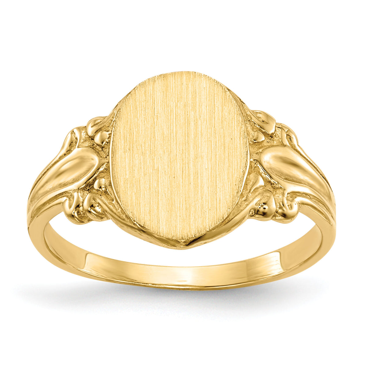 14k 8.0x10.0mm Closed Back Signet Ring-RS167