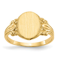 14k 8.0x10.0mm Closed Back Signet Ring-RS167