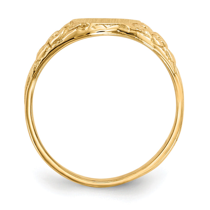 14k 8.0x10.0mm Closed Back Signet Ring-RS169