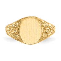 14k 8.0x10.0mm Closed Back Signet Ring-RS169