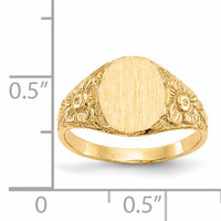 14k 8.0x10.0mm Closed Back Signet Ring-RS169