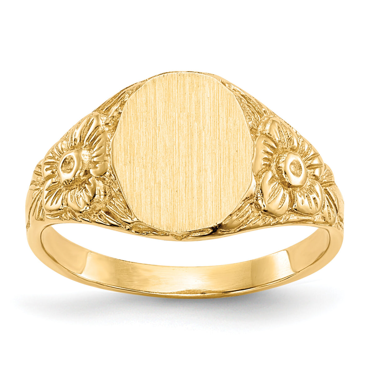 14k 8.0x10.0mm Closed Back Signet Ring-RS169