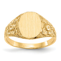 14k 8.0x10.0mm Closed Back Signet Ring-RS169