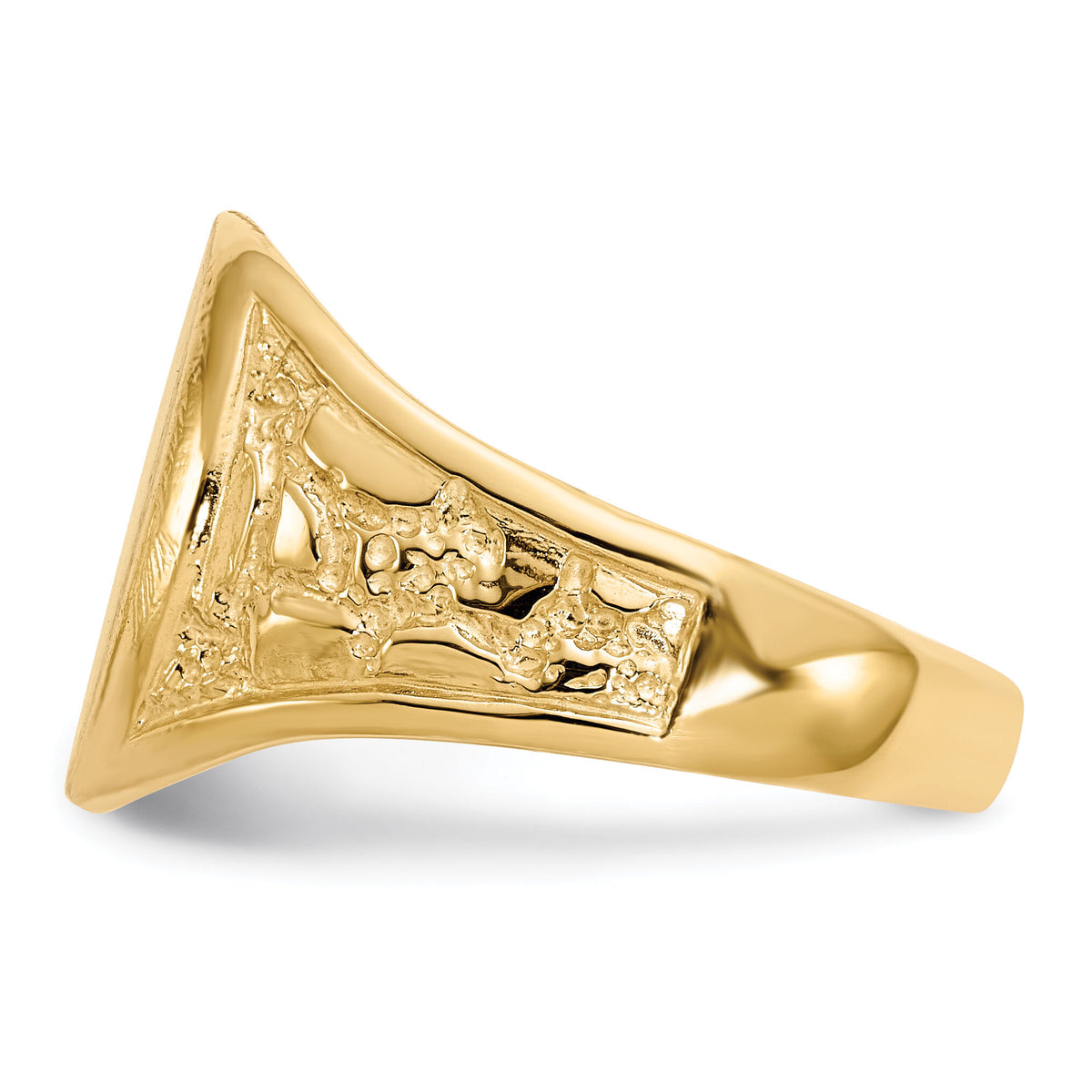 14k 11.5x15.0mm Open Back Mens Signet Ring-RS171