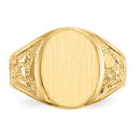 14k 11.5x15.0mm Open Back Mens Signet Ring-RS171