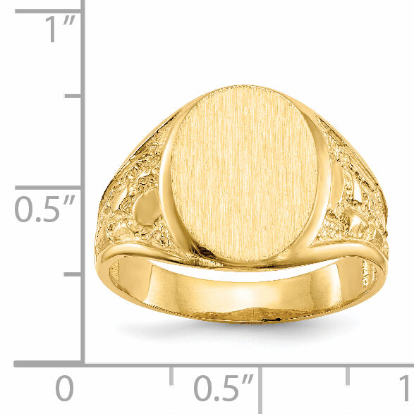14k 11.5x15.0mm Open Back Mens Signet Ring-RS171