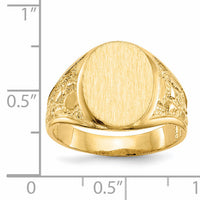 14k 11.5x15.0mm Open Back Mens Signet Ring-RS171