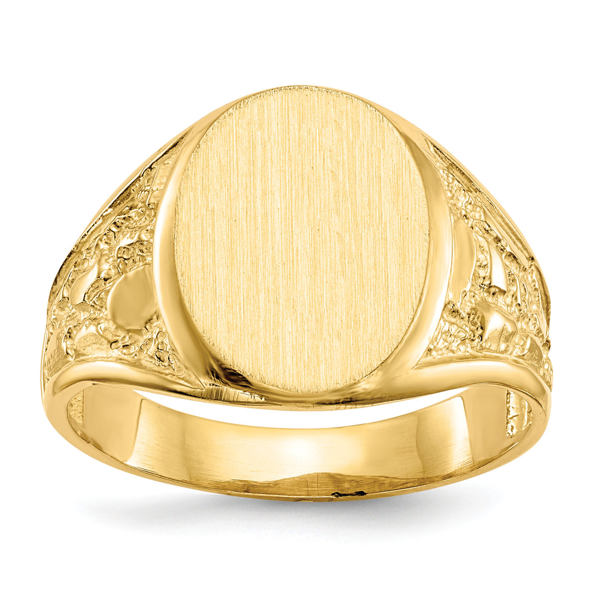 14k 11.5x15.0mm Open Back Mens Signet Ring-RS171