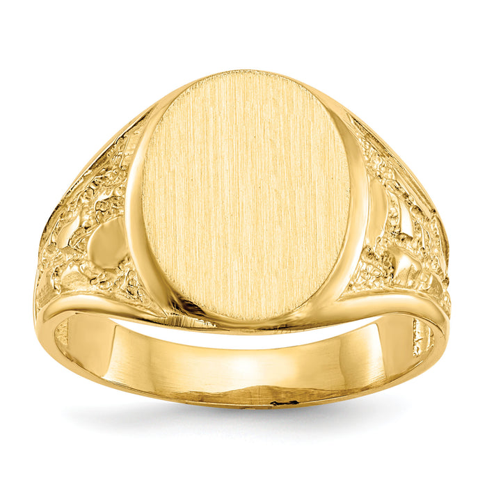 14k 11.5x15.0mm Open Back Mens Signet Ring-RS171