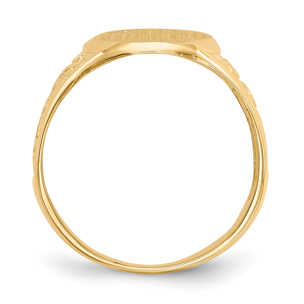 14k 11.0x15.0mm Open Back Diamond Mens Signet Ring Mounting-RS172