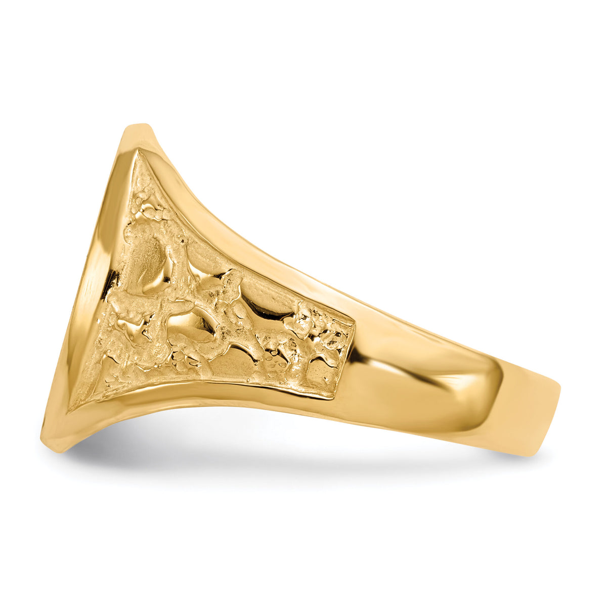 14k 11.0x15.0mm Open Back Diamond Mens Signet Ring Mounting-RS172
