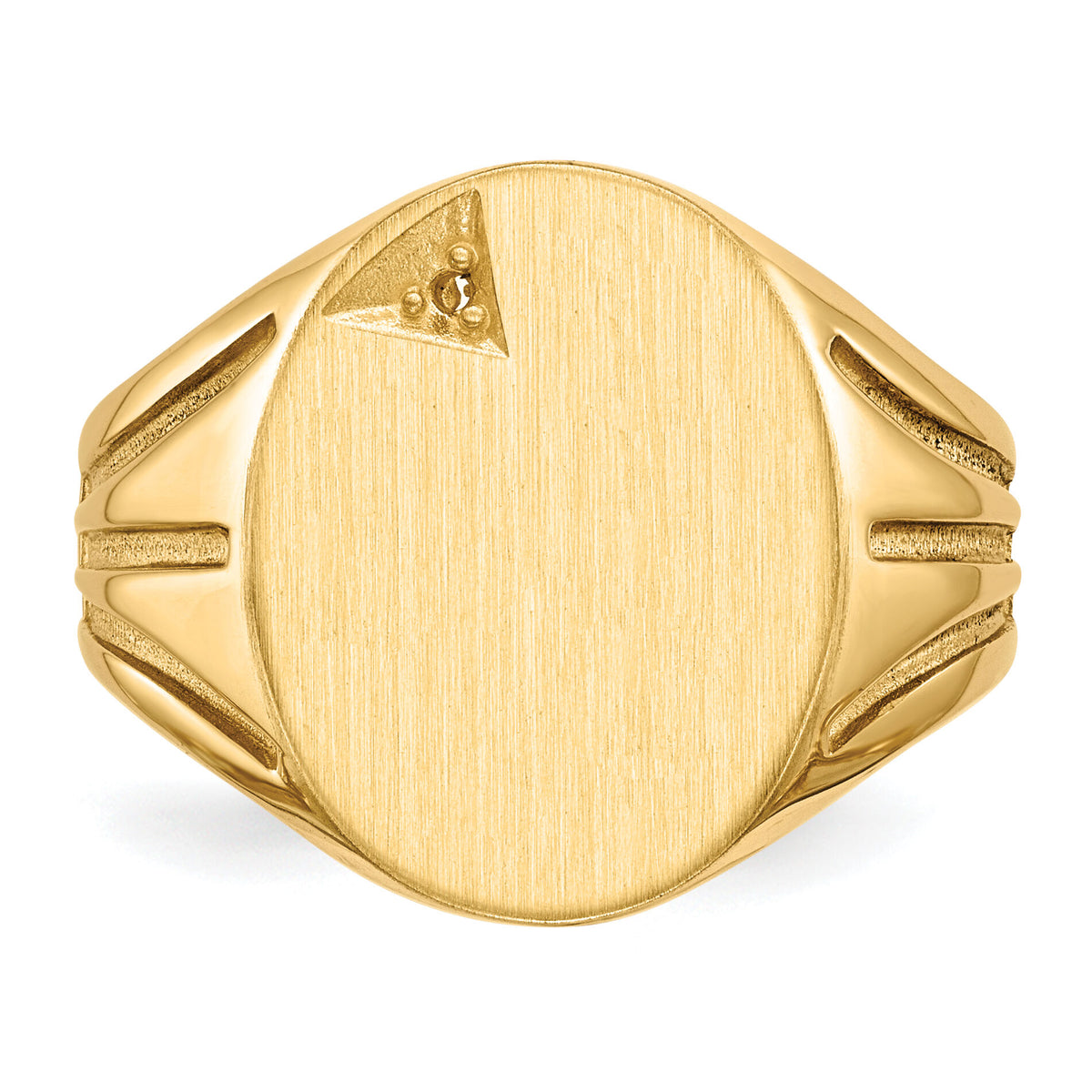 14k 14.0x16.0mm Open Back Diamond Mens Signet Ring Mounting-RS177