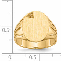 14k 14.0x16.0mm Open Back Diamond Mens Signet Ring Mounting-RS177