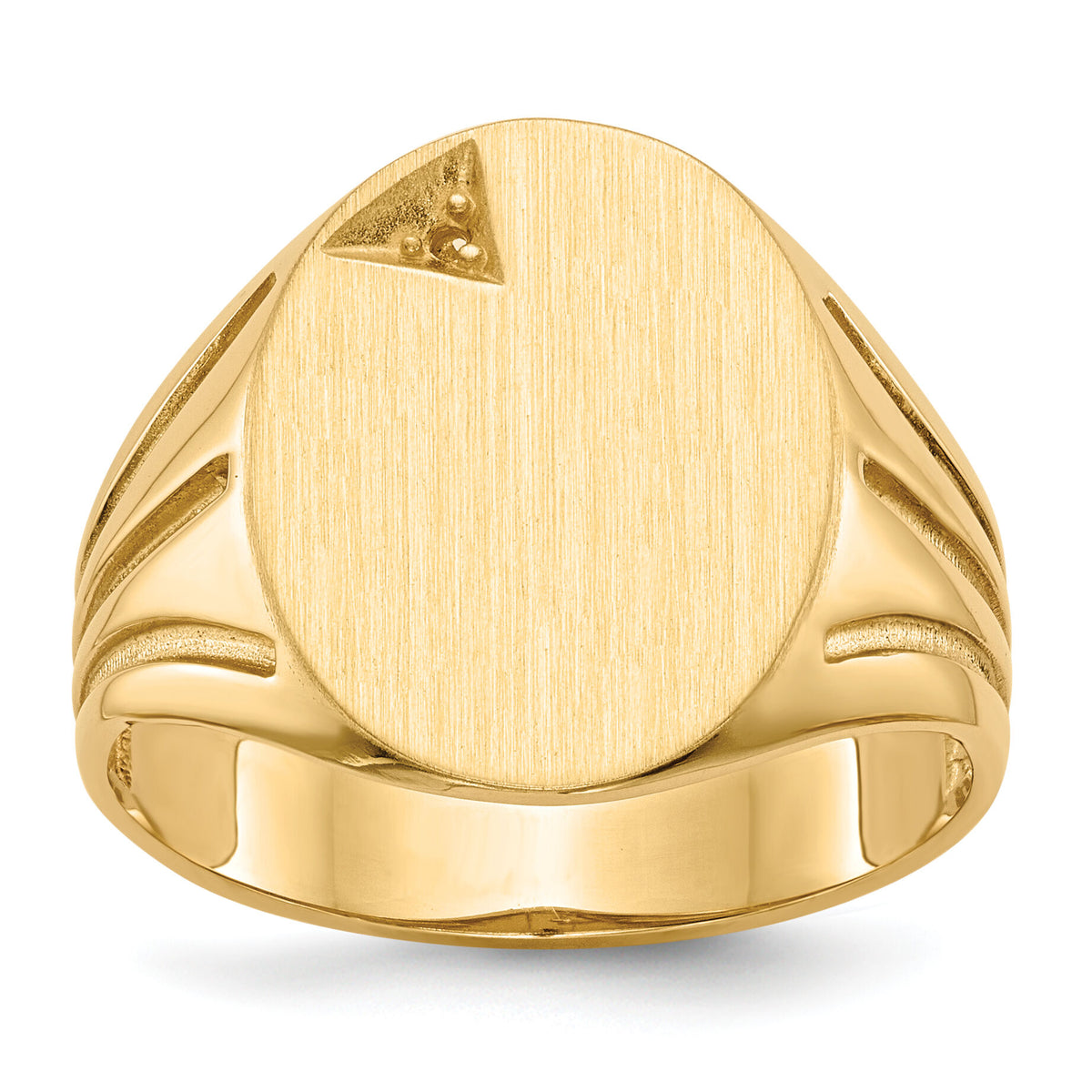 14k 14.0x16.0mm Open Back Diamond Mens Signet Ring Mounting-RS177