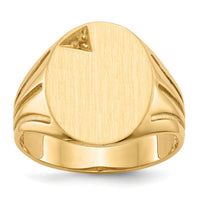 14k 14.0x16.0mm Open Back Diamond Mens Signet Ring Mounting-RS177