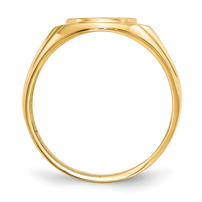 14k 10.0x13.5mm Open Back Diamond Mens Signet Ring Mounting-RS178
