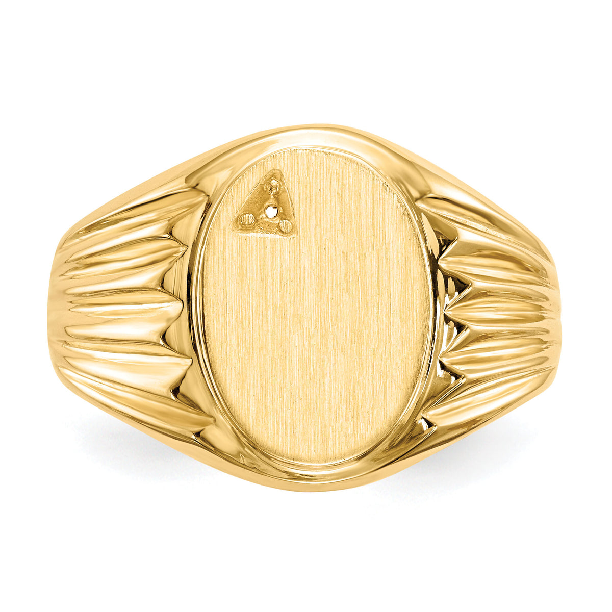 14k 10.0x13.5mm Open Back Diamond Mens Signet Ring Mounting-RS178
