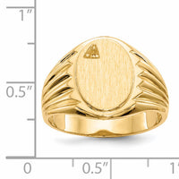 14k 10.0x13.5mm Open Back Diamond Mens Signet Ring Mounting-RS178