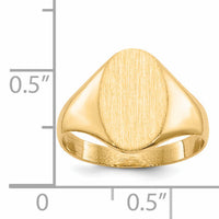 14k 8.5x12.0mm Closed Back Signet Ring-RS180
