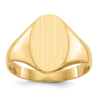 14k 8.5x12.0mm Closed Back Signet Ring-RS180