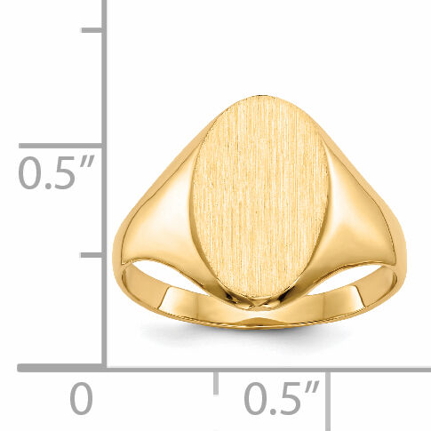 14k 8.5x14.0mm Closed Back Signet Ring-RS181