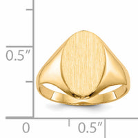 14k 8.5x14.0mm Closed Back Signet Ring-RS181