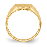 14k 9.5x12.5mm Closed Back Signet Ring-RS182