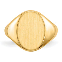 14k 9.5x12.5mm Closed Back Signet Ring-RS182
