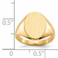 14k 9.5x12.5mm Closed Back Signet Ring-RS182
