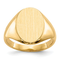 14k 9.5x12.5mm Closed Back Signet Ring-RS182