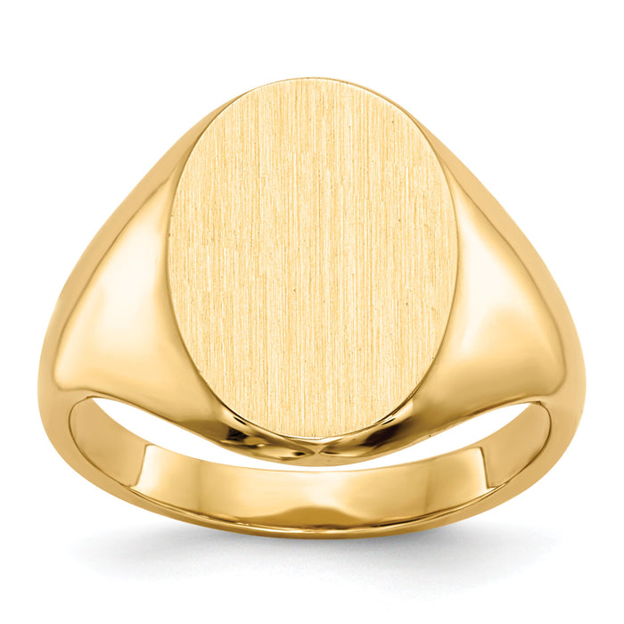 14k 9.5x12.5mm Closed Back Signet Ring-RS182