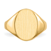 14k 10.0x14.0mm Closed Back Signet Ring-RS183