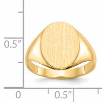 14k 10.0x14.0mm Closed Back Signet Ring-RS183