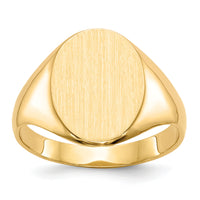 14k 10.0x14.0mm Closed Back Signet Ring-RS183