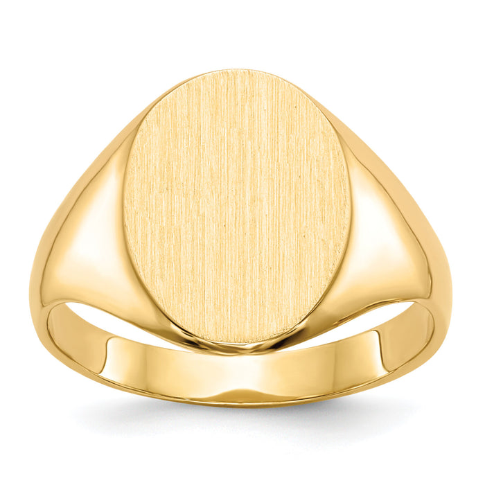 14k 10.0x14.0mm Closed Back Signet Ring-RS183