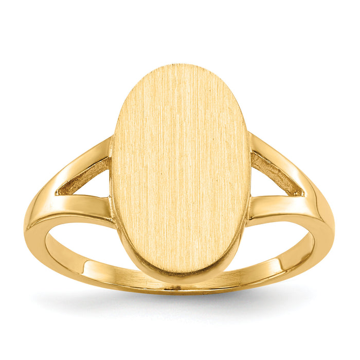 14k 8.5x14.5mm Closed Back Signet Ring-RS184
