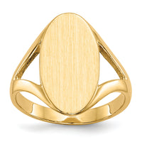 14k 9.0x16.5mm Closed Back Signet Ring-RS185